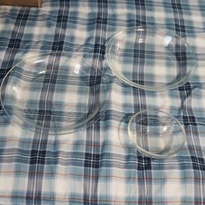 3 piece glass pie dish baking bakeware lot